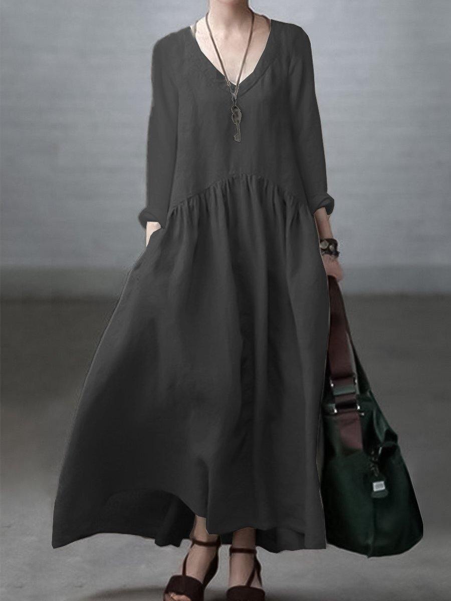 Simple Loose V-Neck Everyday Dress Chic for Women | Arlena