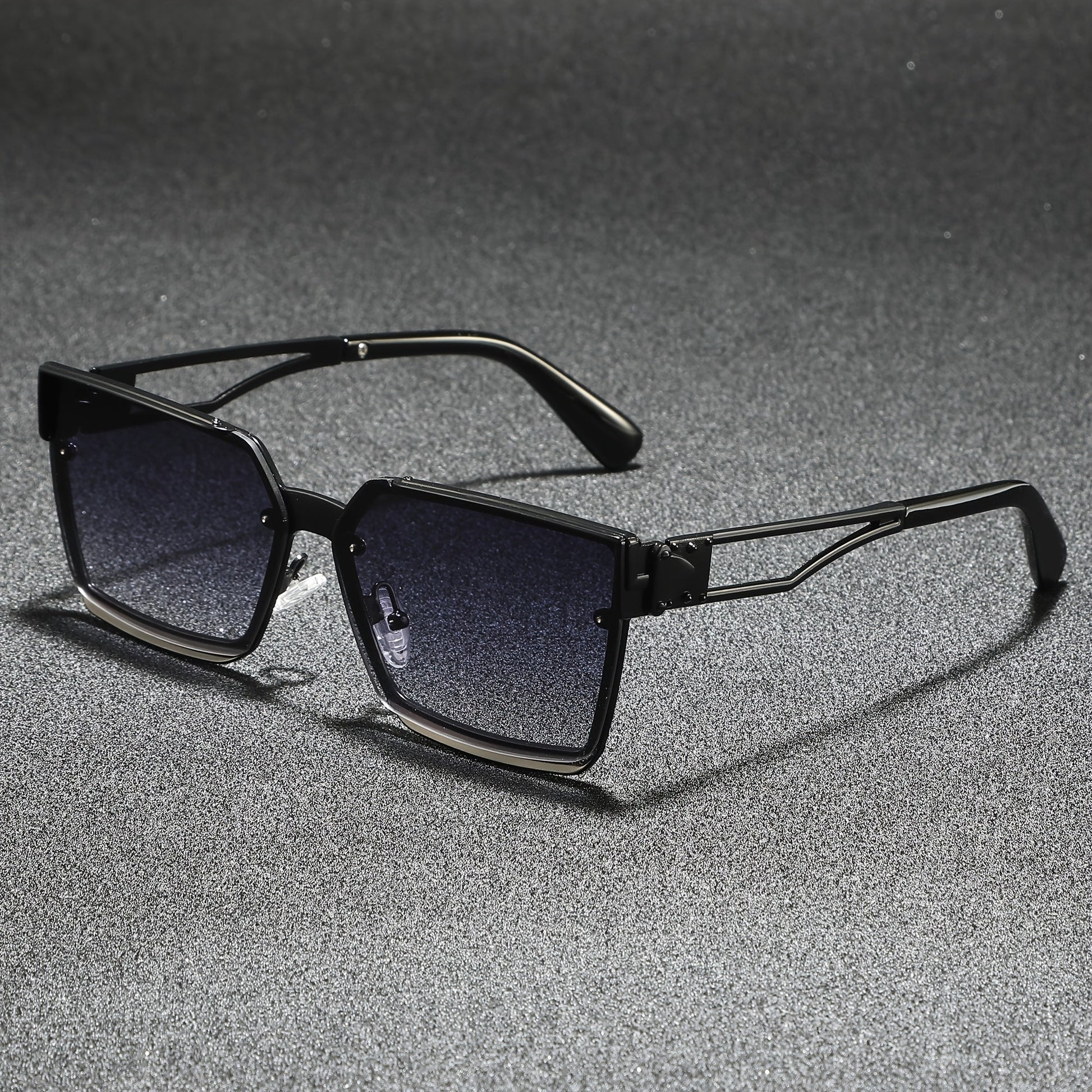 Retro half-frame gradient fashion sunglasses for men | Viridian -5