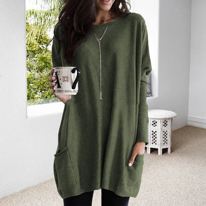 Relaxed long-sleeve pocket tunic for women | Mirelith