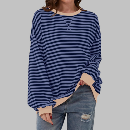 Striped long sleeve sweatshirt for women | Luka