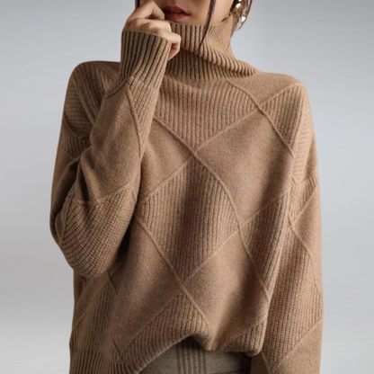 Elegant turtleneck knit sweater for winter Cozy for Women | Myla Élan