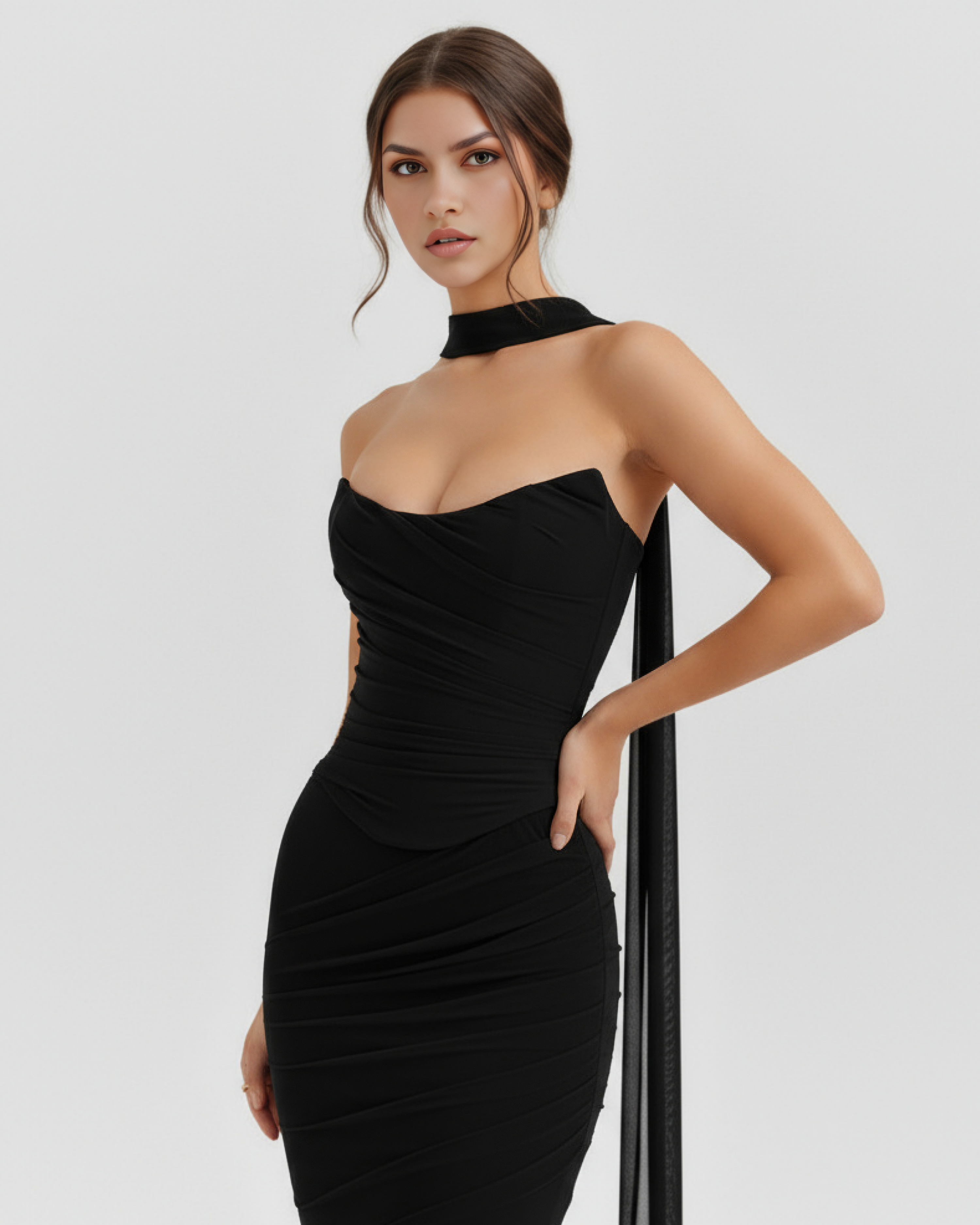 Elegant halter corset maxi dress for women | Malu