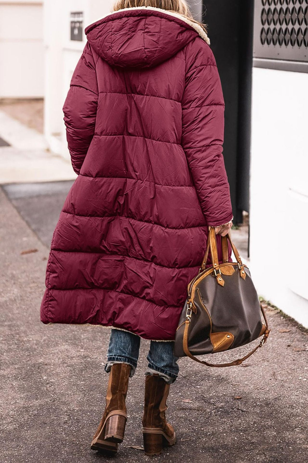 Elegant reversible long coat for women | Elvoria