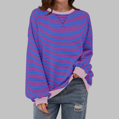 Striped long sleeve sweatshirt for women | Luka