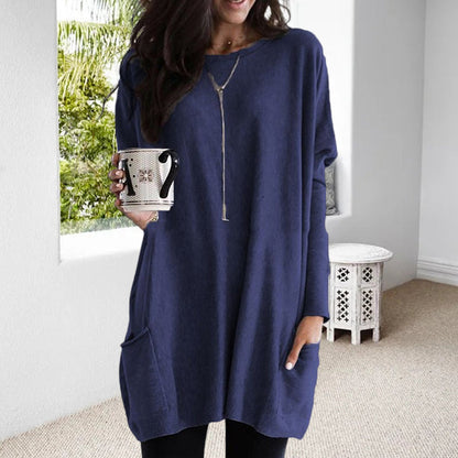Relaxed long-sleeve pocket tunic for women | Mirelith