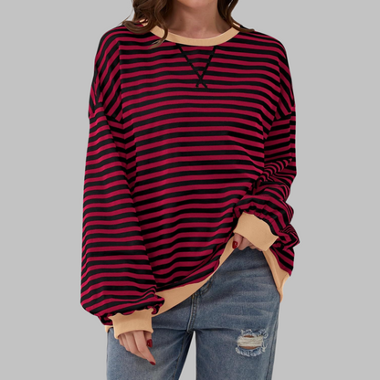 Striped long sleeve sweatshirt for women | Luka