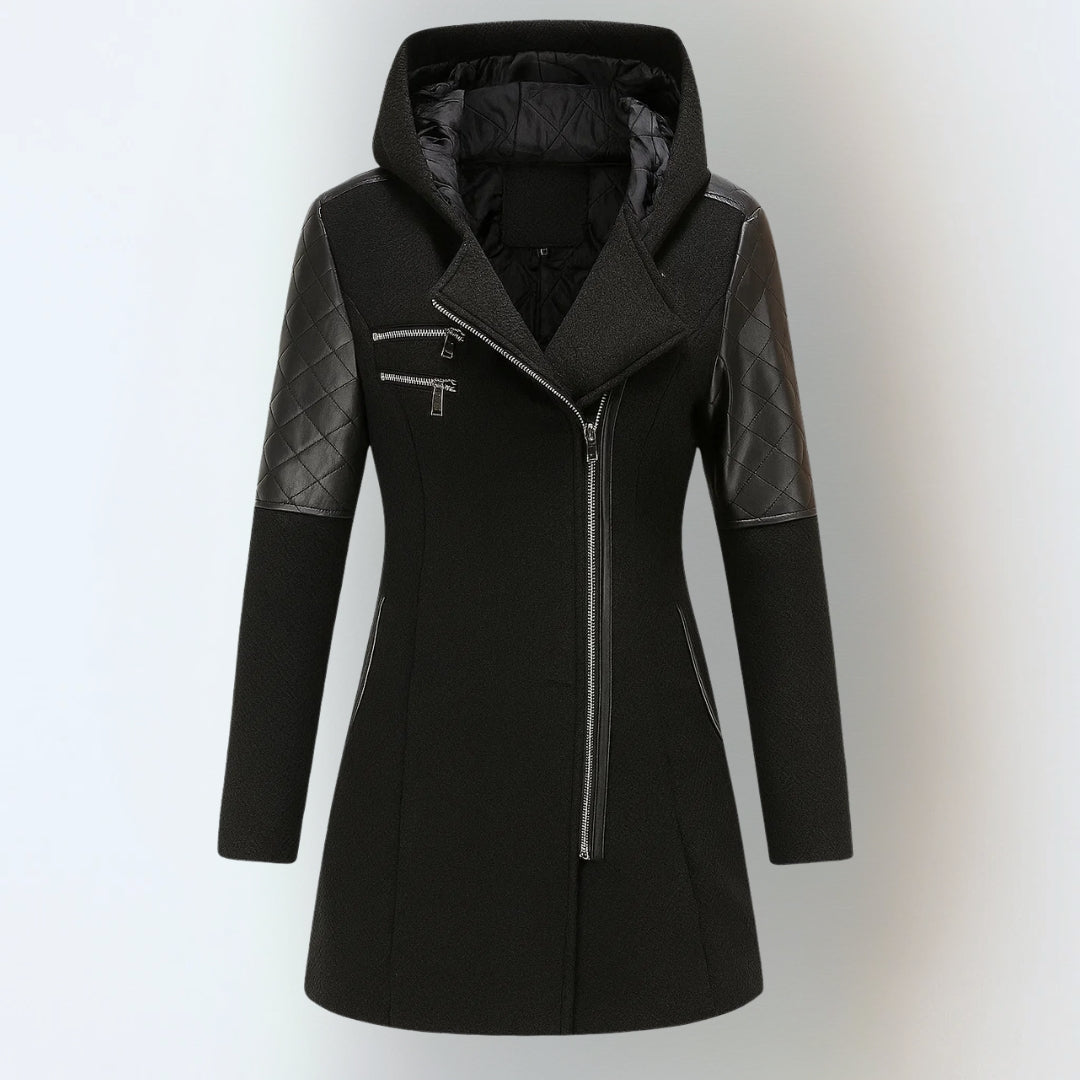 Longline hooded zip jacket for women | Jasneet