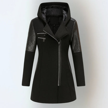 Longline hooded zip jacket for women | Jasneet