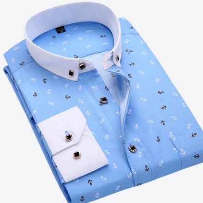 Nautical print long sleeve shirt for men | Marcellin