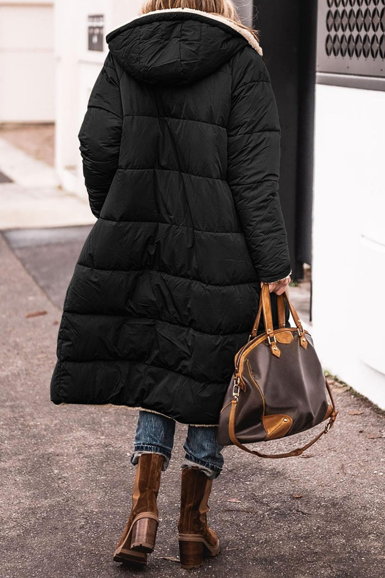Elegant reversible long coat for women | Elvoria