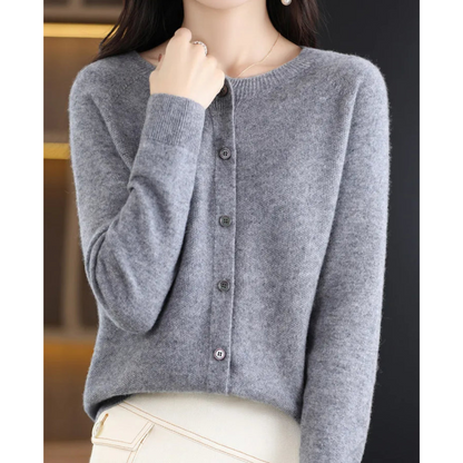 Classic button-front refined everyday cardigan for women | Aurelia -13
