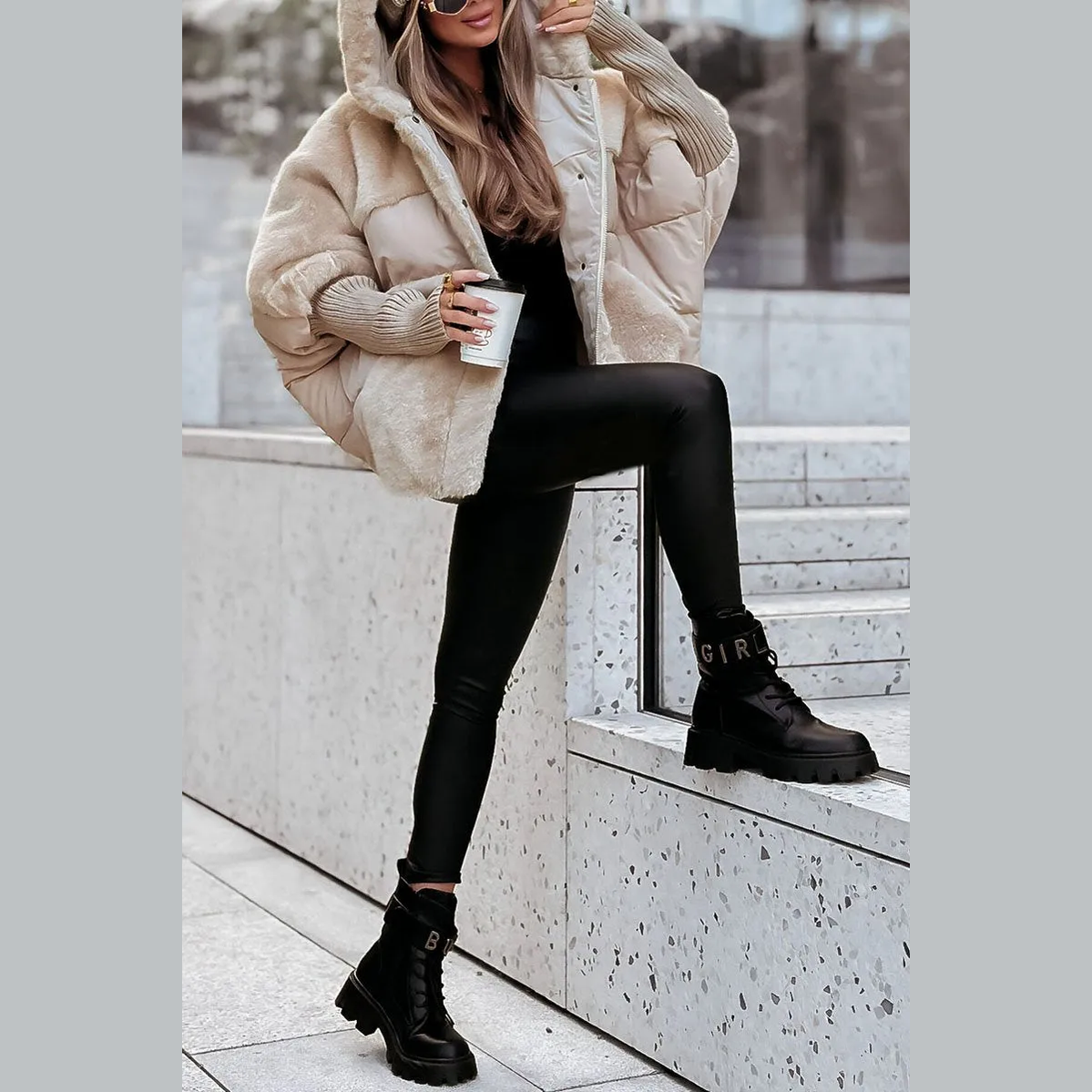 Multicolor hooded bomber jacket for women | Hester