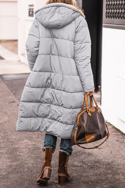 Elegant reversible long coat for women | Elvoria