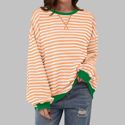 Striped long sleeve sweatshirt for women | Luka