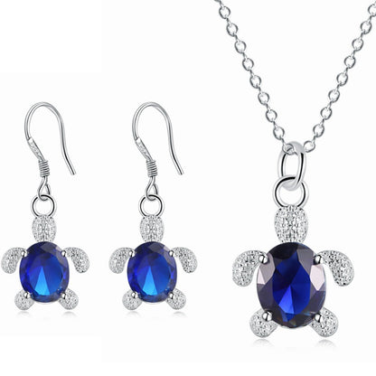 Ocean guardian pendant necklace set for women | Aqua -5