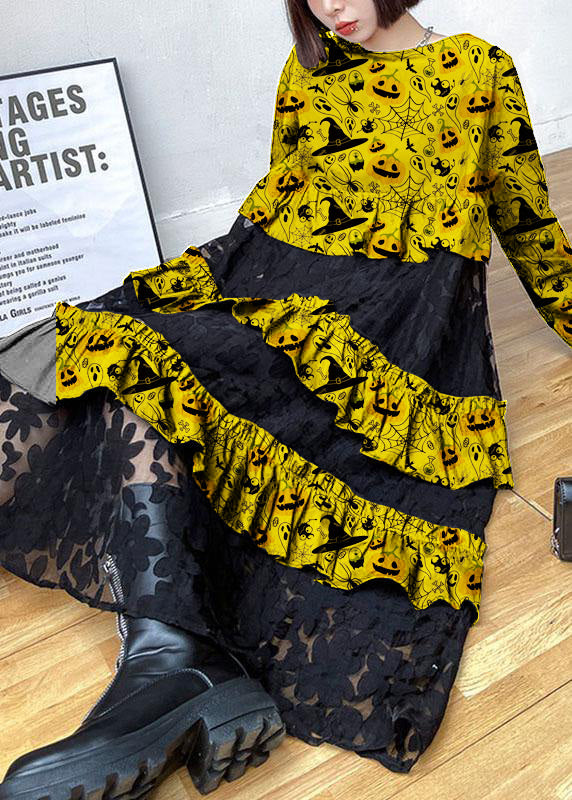 Bohemian Black Ruffle Panel Autumn Dress Chic For Women | Seraphine
