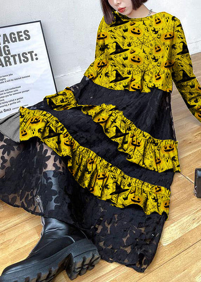 Bohemian Black Ruffle Panel Autumn Dress Chic For Women | Seraphine