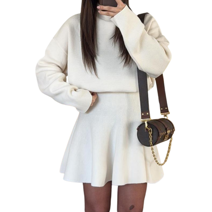 Half-high neck long sleeve sweater dress for women | Phoebe