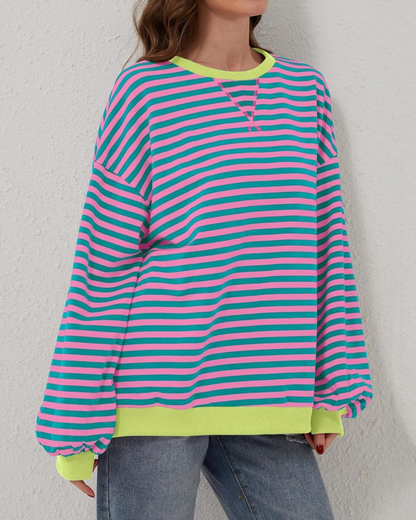 Striped oversized sweatshirt for women | Roxanne