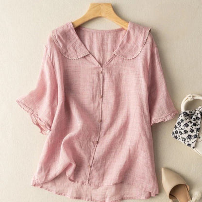 Blouse with scalloped collar and relaxed silhouette | Adèle