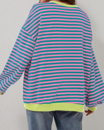 Striped oversized sweatshirt for women | Roxanne