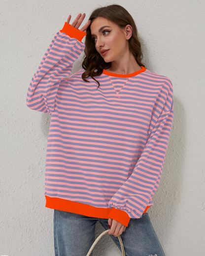 Striped oversized sweatshirt for women | Roxanne