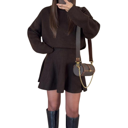 Half-high neck long sleeve sweater dress for women | Phoebe