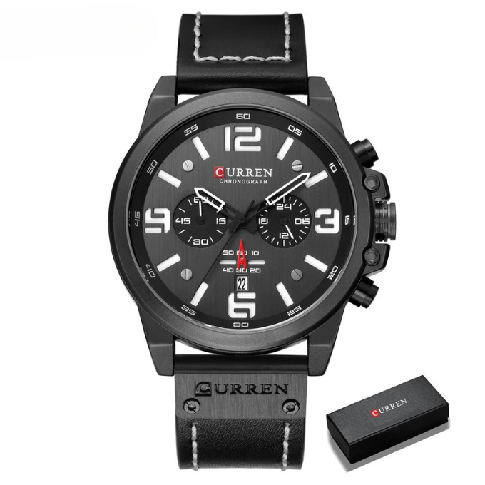Chronograph leather-strap classic watch for men | The Hudson Classic -20