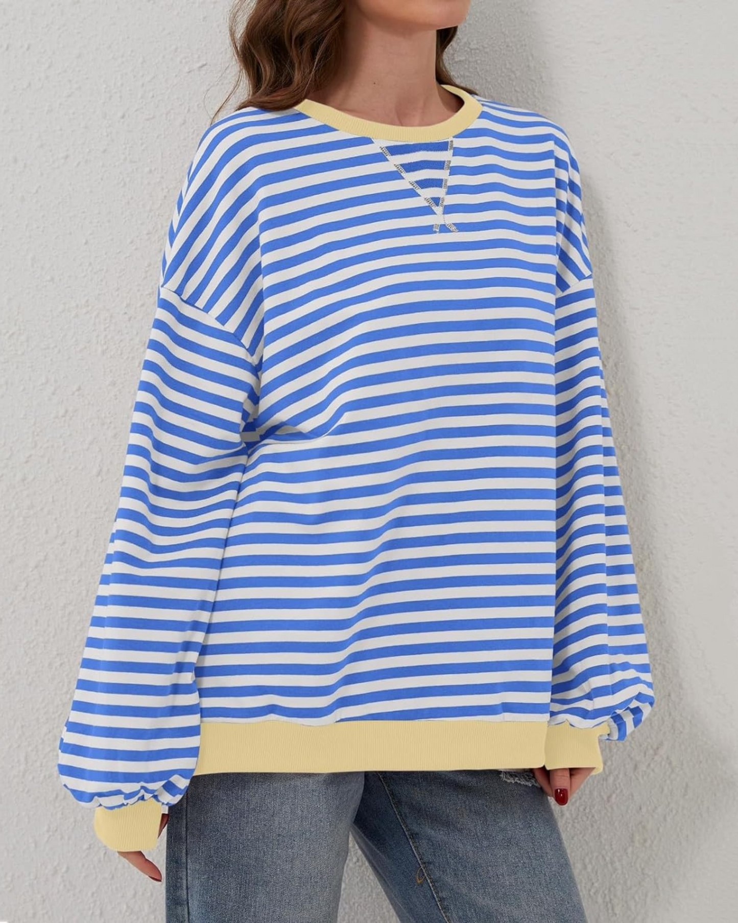 Striped oversized sweatshirt for women | Roxanne