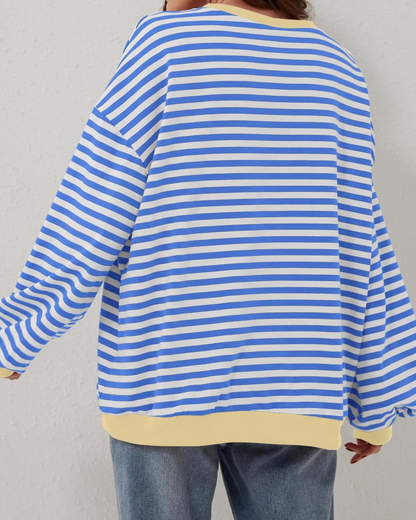 Striped oversized sweatshirt for women | Roxanne