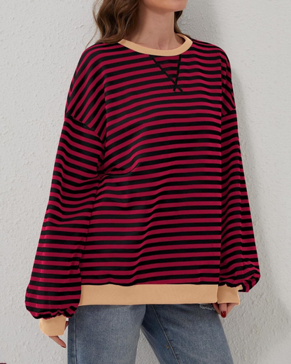 Striped oversized sweatshirt for women | Roxanne