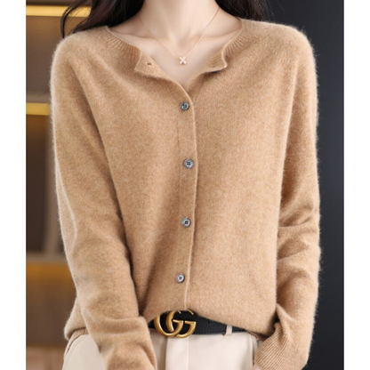 Classic button-front refined everyday cardigan for women | Aurelia -3