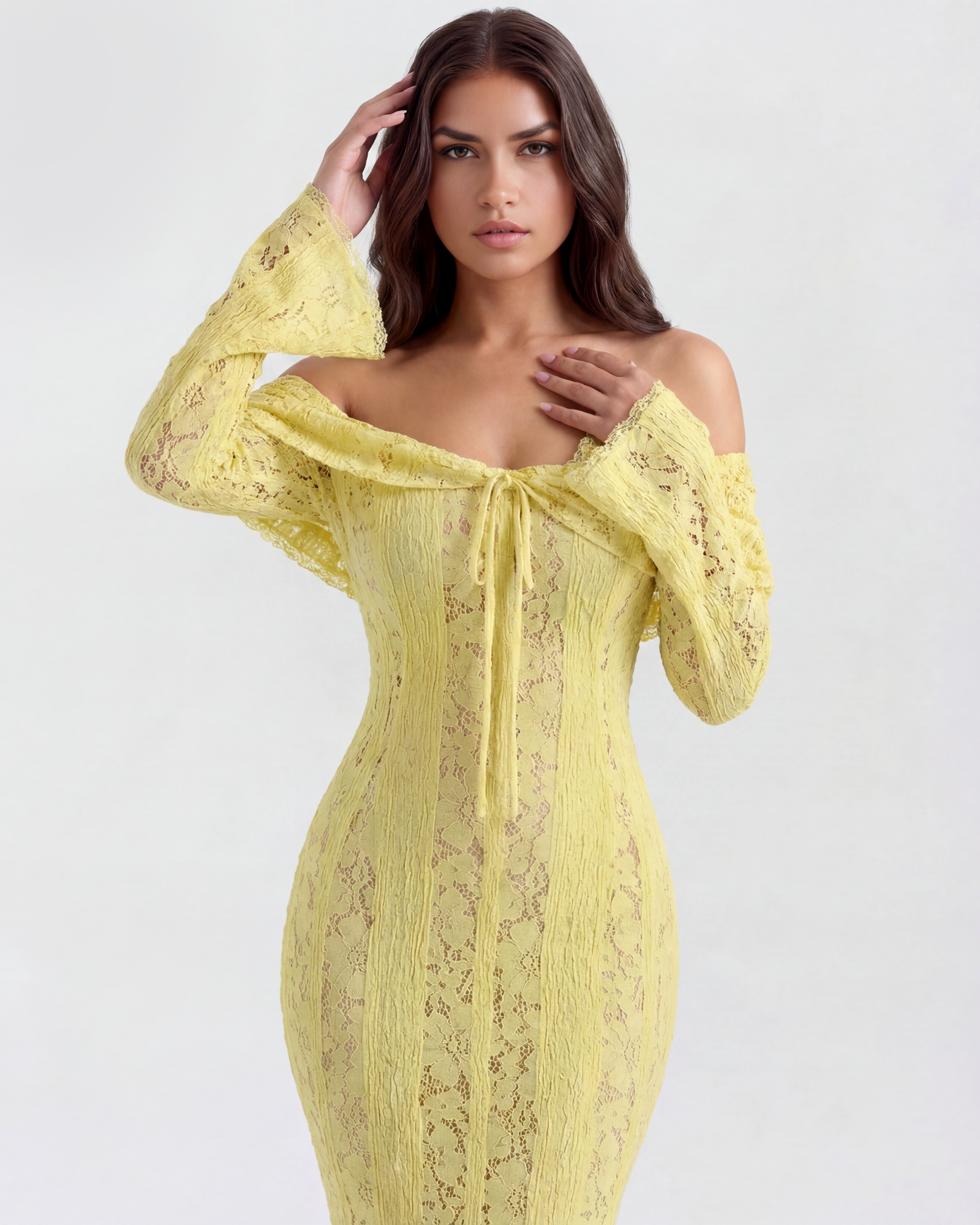 Off-shoulder elegant maxi dress for women | Alessandra