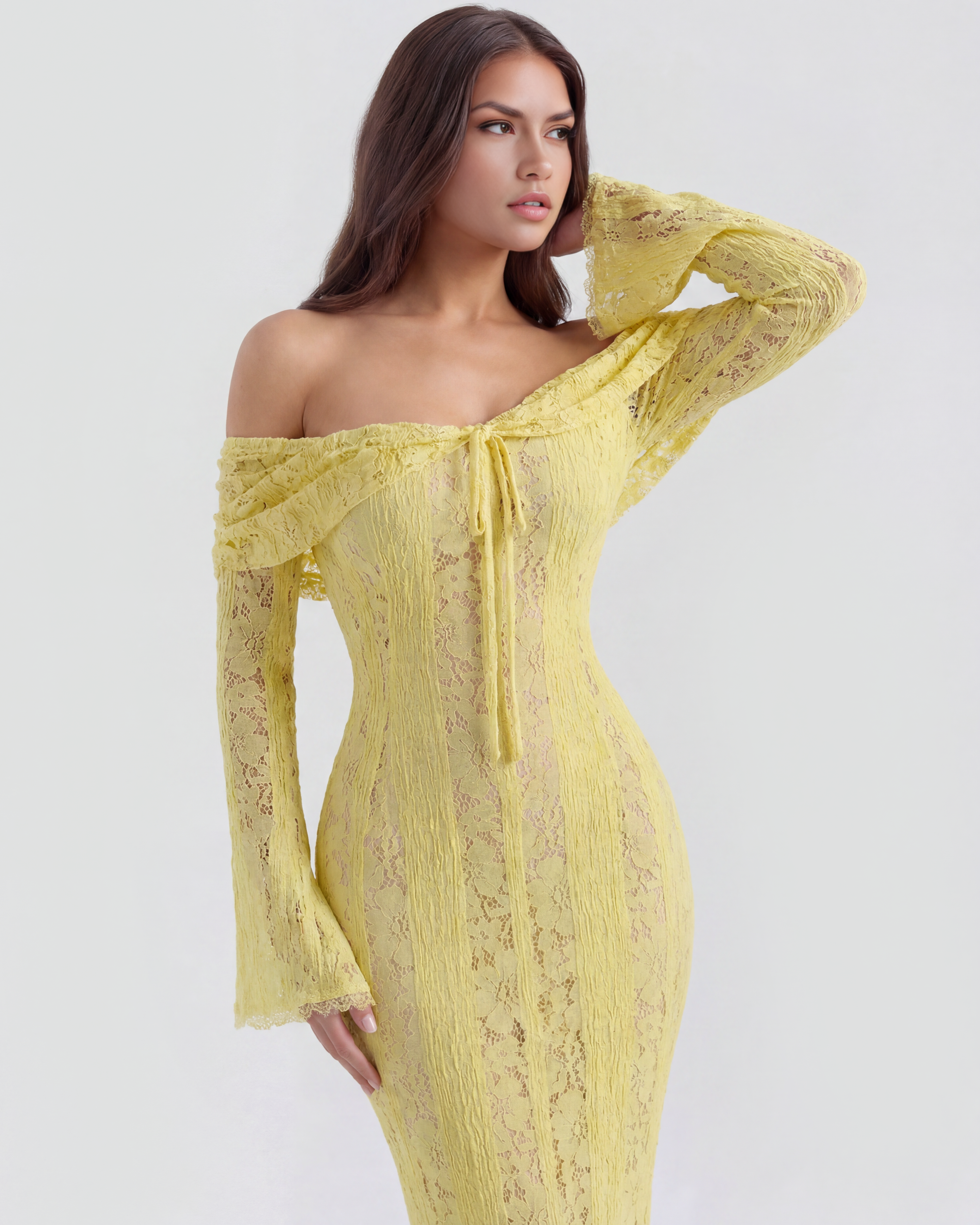 Off-shoulder elegant maxi dress for women | Alessandra