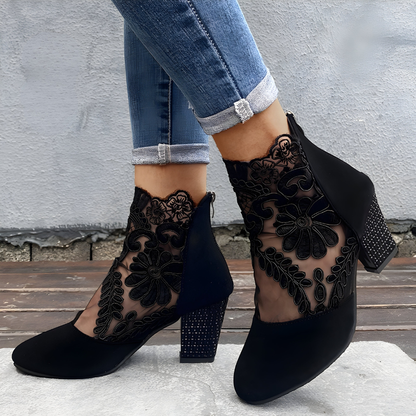 Ankle strap block heel shoes for women | Margarith