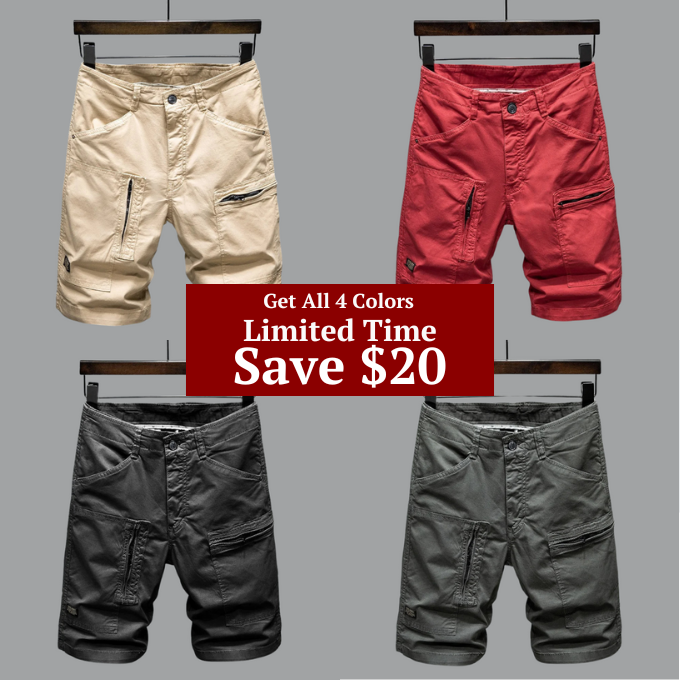 Tailored organic-cotton cargo shorts for men | Hampton -12