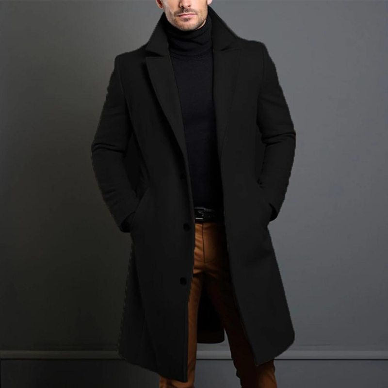 Classic tailored winter coat with regular fit Stylish for Men | William Noir