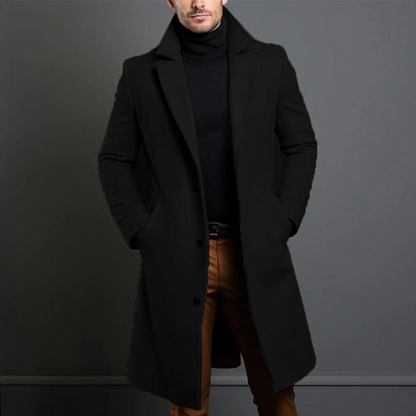 Classic tailored winter coat with regular fit Stylish for Men | William Noir