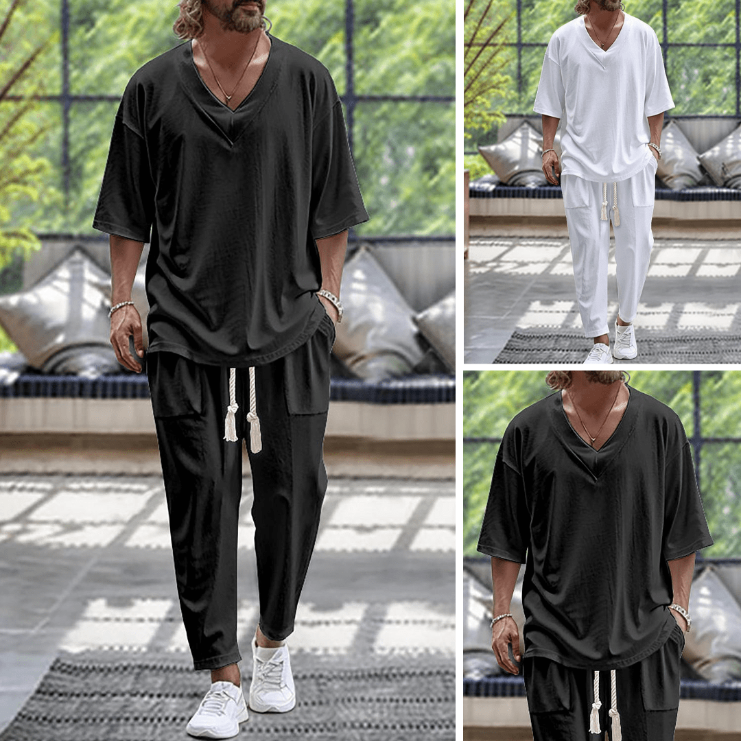 Relaxed fit two-piece outfit set for men | Kaelen