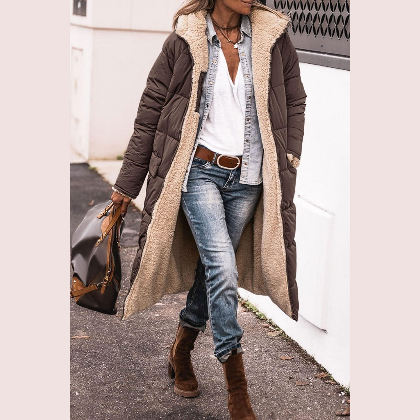 Reversible long coat for women | Amelia