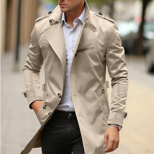 Classic double-breasted trench coat for men | Alarion
