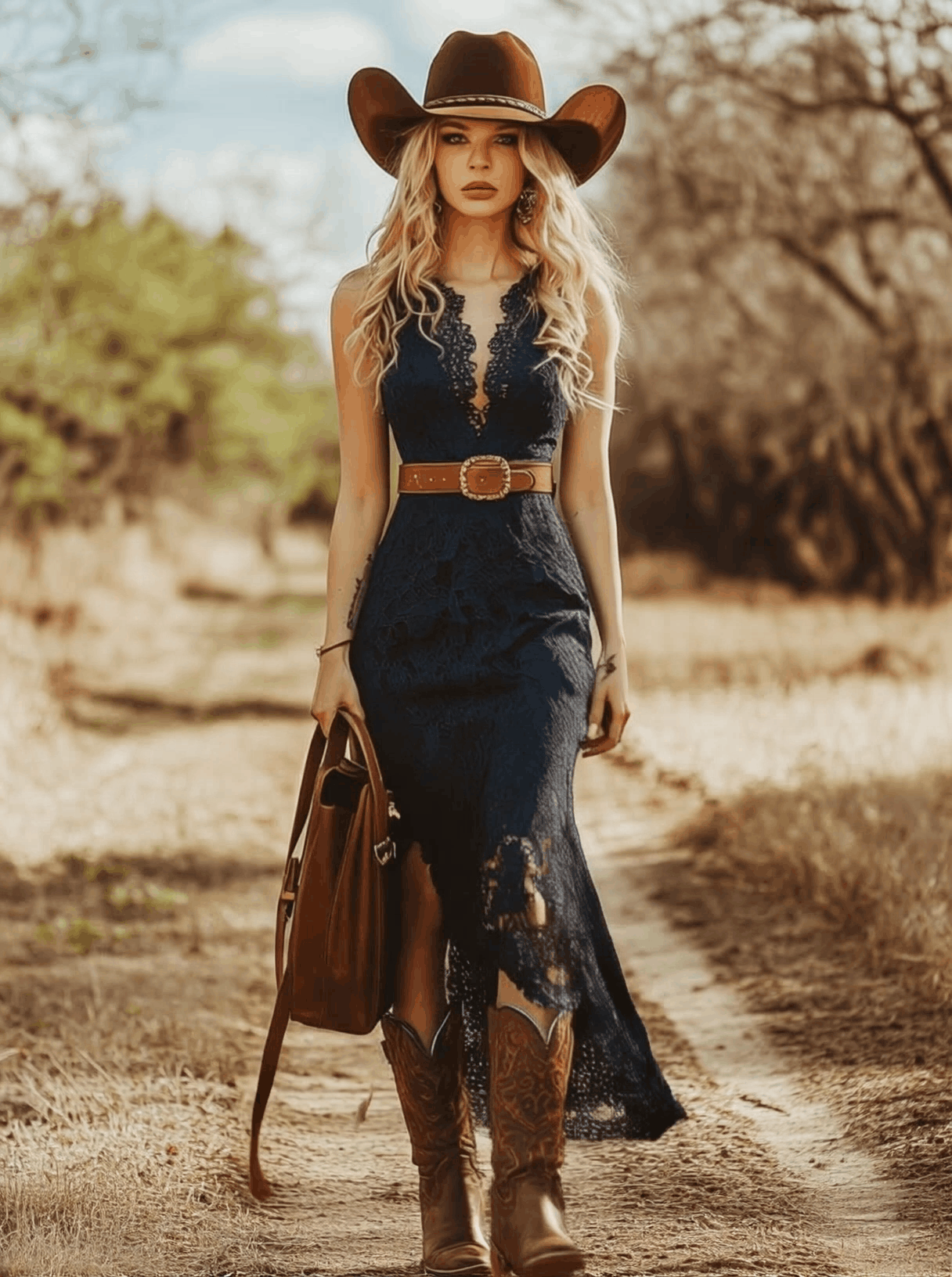Bohemian lace sleeveless midi dress Chic for Women | Azelina