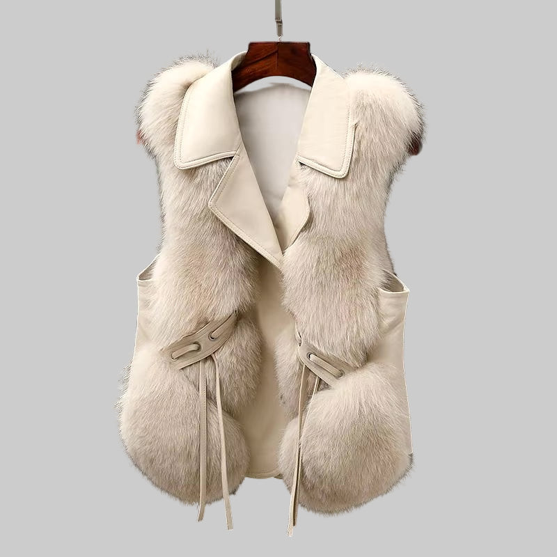 Faux fur statement vest for women | Nereida