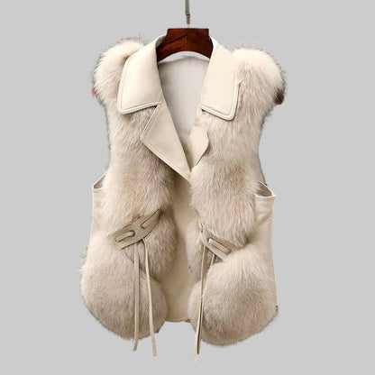 Faux fur statement vest for women | Nereida
