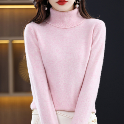 Refined turtleneck soft everyday jumper for women | Elara -7