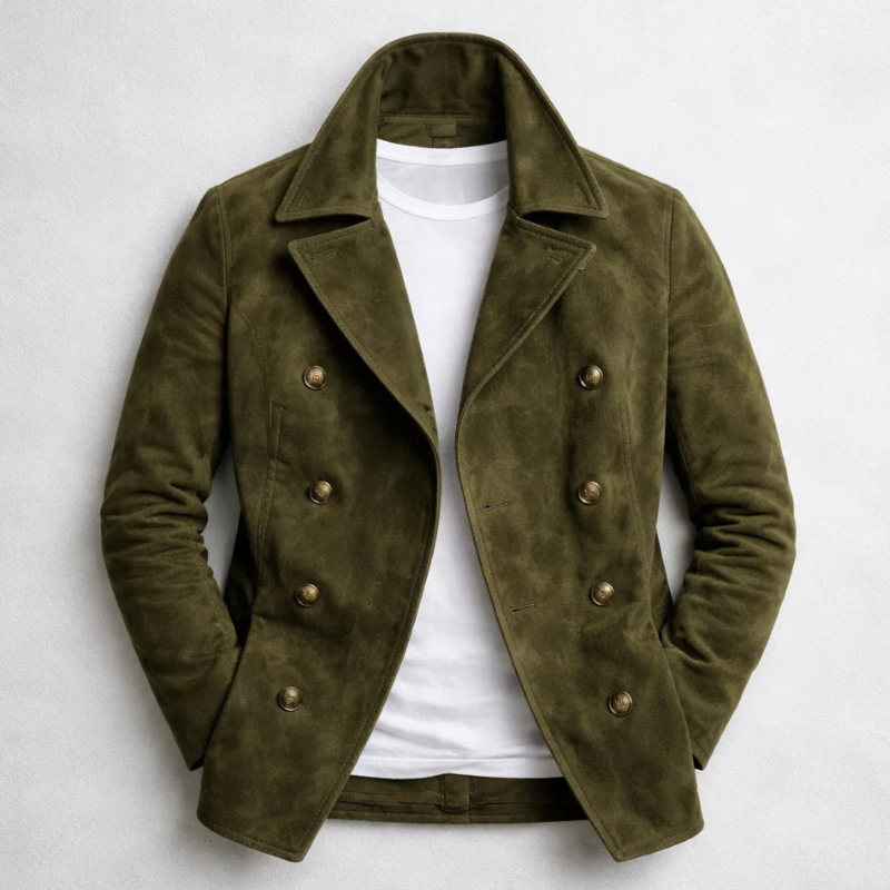 Classic wool tailored pea coat for men | Russell -2