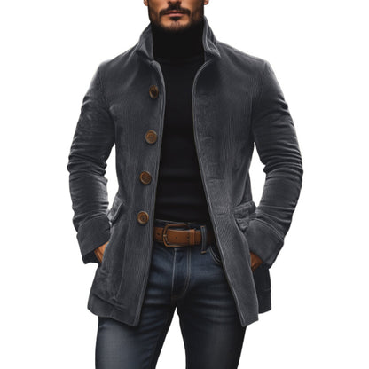 Slim fit stand collar buttoned coat Stylish for Men | Emerson Vale