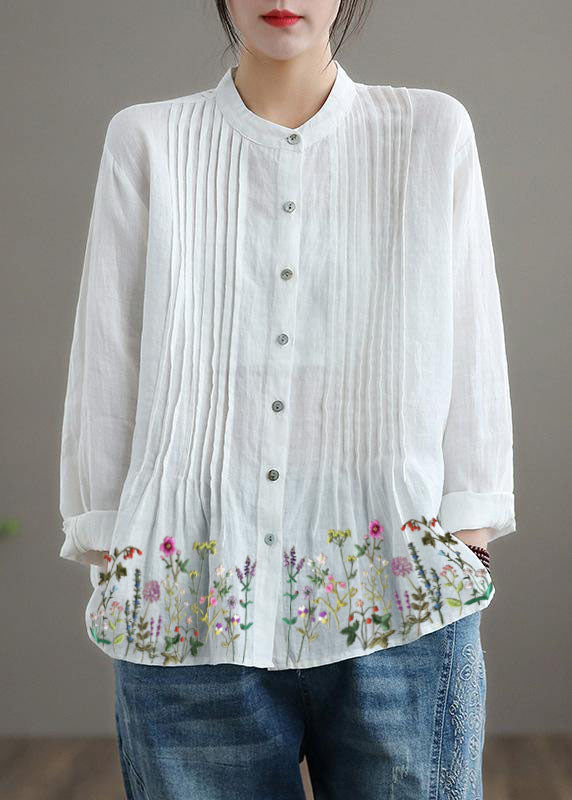 Organic White Linen Shirt Tunic Classic for Women | Celestine