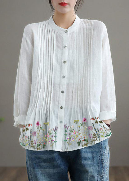 Organic White Linen Shirt Tunic Classic for Women | Celestine