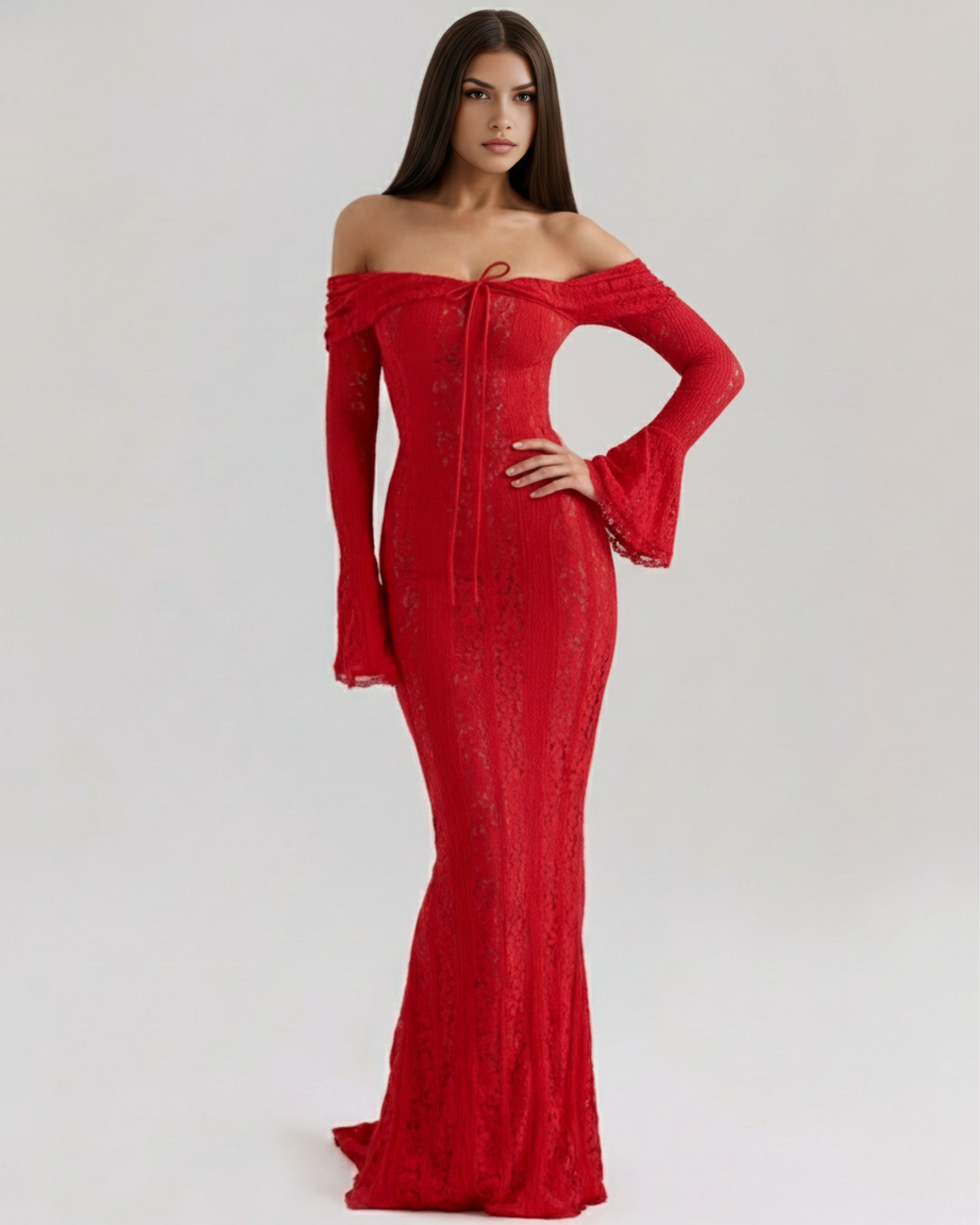 Off-shoulder elegant maxi dress for women | Alessandra